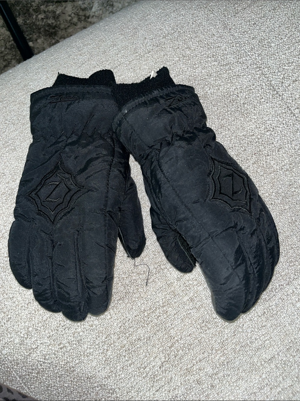 Black Quilted Men's Winter Gloves